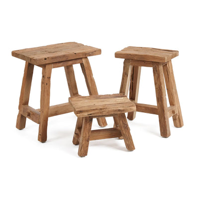 Bazar Bizar The Shoji Hocker – Natur – Recyceltes Teakholz