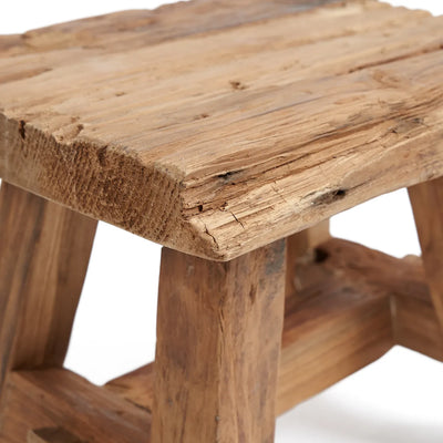 Bazar Bizar The Shoji Hocker – Natur – Recyceltes Teakholz