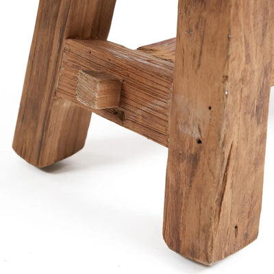 Bazar Bizar The Shoji Hocker – Natur – Recyceltes Teakholz