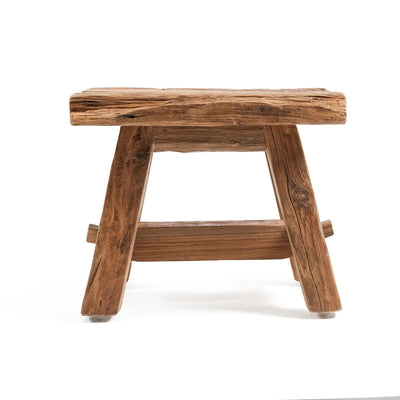 Bazar Bizar The Shoji Hocker – Natur – Recyceltes Teakholz