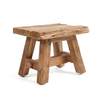 Bazar Bizar The Shoji Hocker – Natur – Recyceltes Teakholz