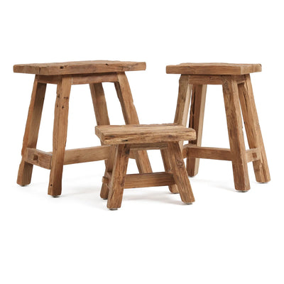 Bazar Bizar The Shoji Hocker – Natur – Recyceltes Teakholz