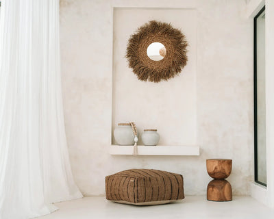 Bazar Bizar Oh My Gee Pouf – Beige Schwarz – Baumwolle