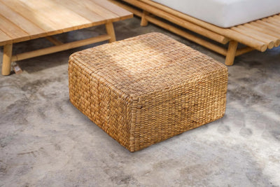Bazar Bizar Hyacinth Pouf Square – Natural – Water Hyacinth