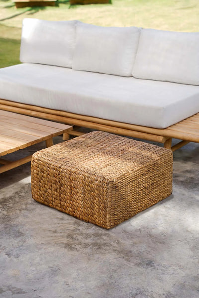 Bazar Bizar Hyacinth Pouf Square – Natural – Water Hyacinth