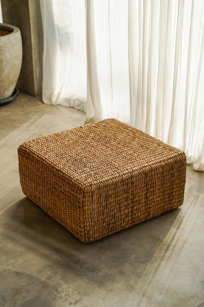 Bazar Bizar Hyacinth Pouf Square – Natural – Water Hyacinth