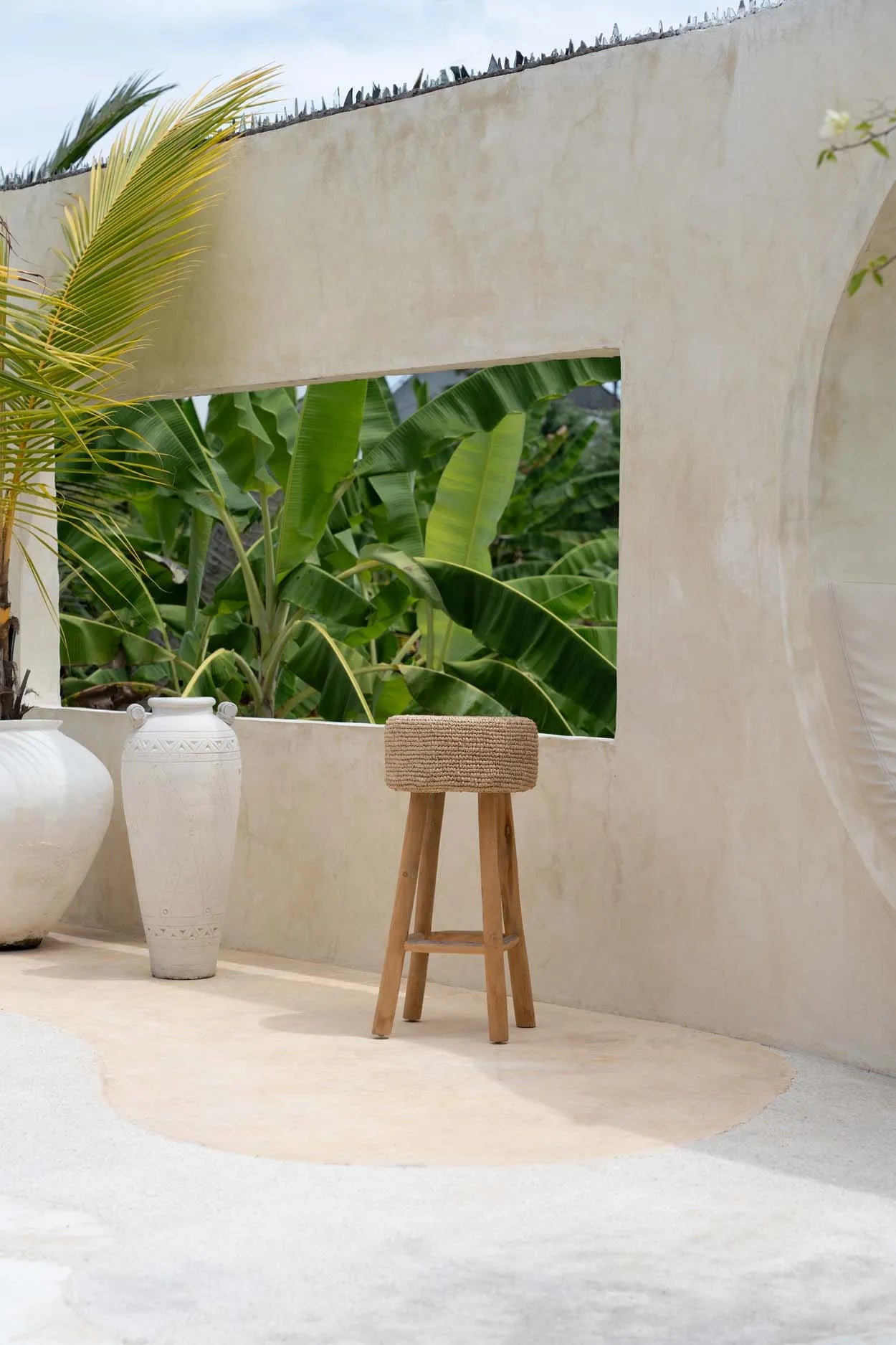 Bazar Bizar Der Raffia Barhocker – Natural