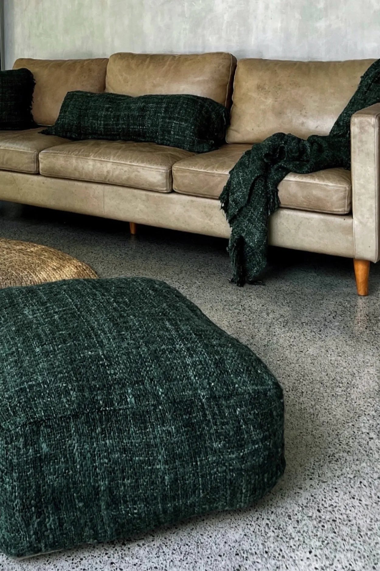 Bazar Bizar Oh My Gee Pouf – Waldgrün – Baumwolle