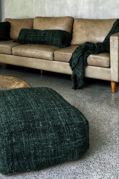 Bazar Bizar Oh My Gee Pouf – Waldgrün – Baumwolle