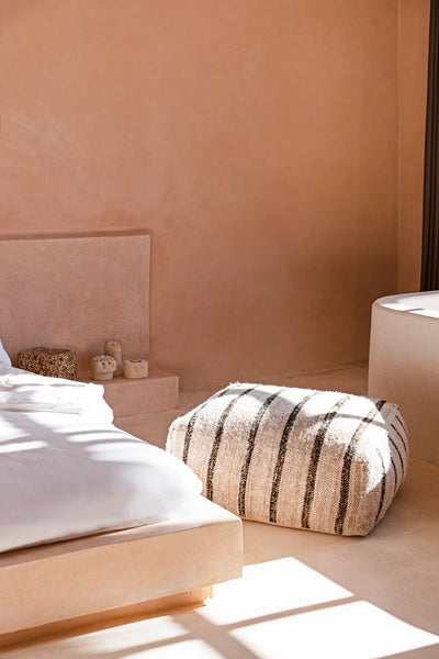 Bazar Bizar Oh My Gee Pouf – Bohemian Weiß – Weiche Baumwolle