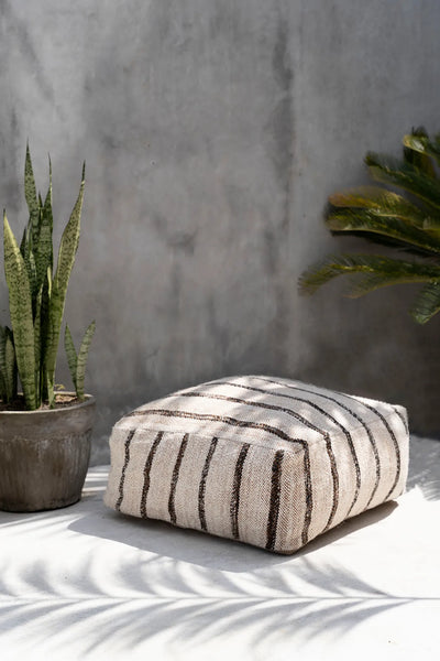 Bazar Bizar Oh My Gee Pouf – Bohemian Weiß – Weiche Baumwolle