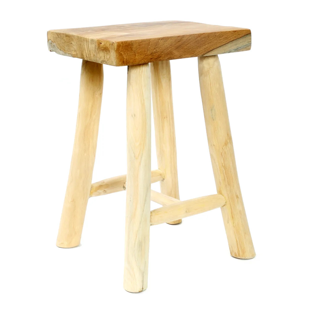 Bazar Bizar The Kudus Hocker – Natur – Teakholz und Suarholz