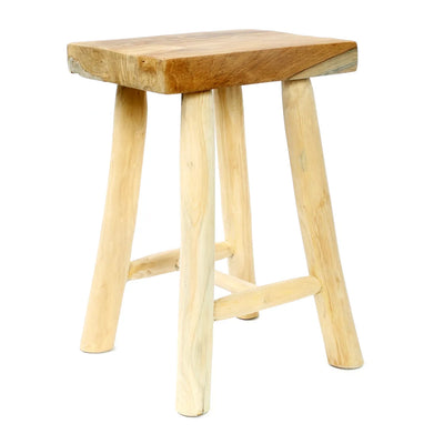 Bazar Bizar The Kudus Hocker – Natur – Teakholz und Suarholz
