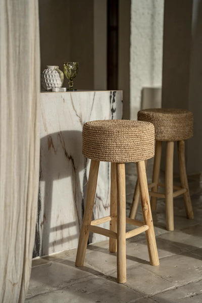 Bazar Bizar Der Raffia Barhocker – Natural