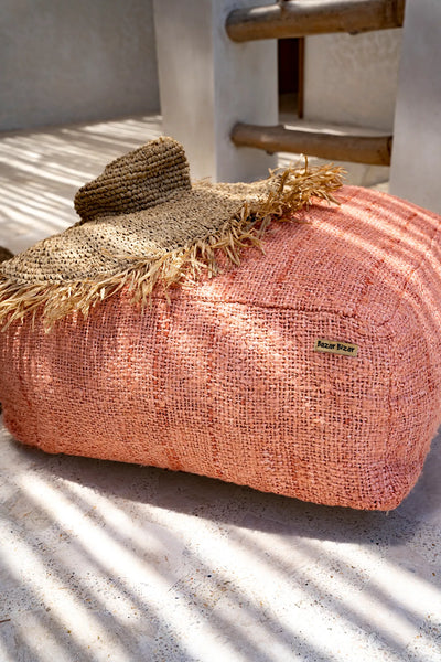 Bazar Bizar The Oh My Gee Pouf – Lachsrosa – Baumwolle