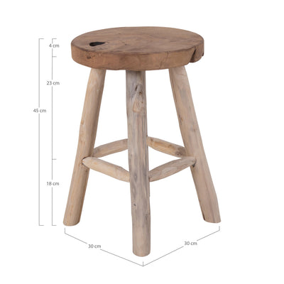 House Nordic Badia Teak Hocker - Natur