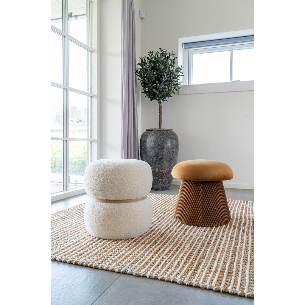 House Nordic Hampton Pouf – Samt, Ocker