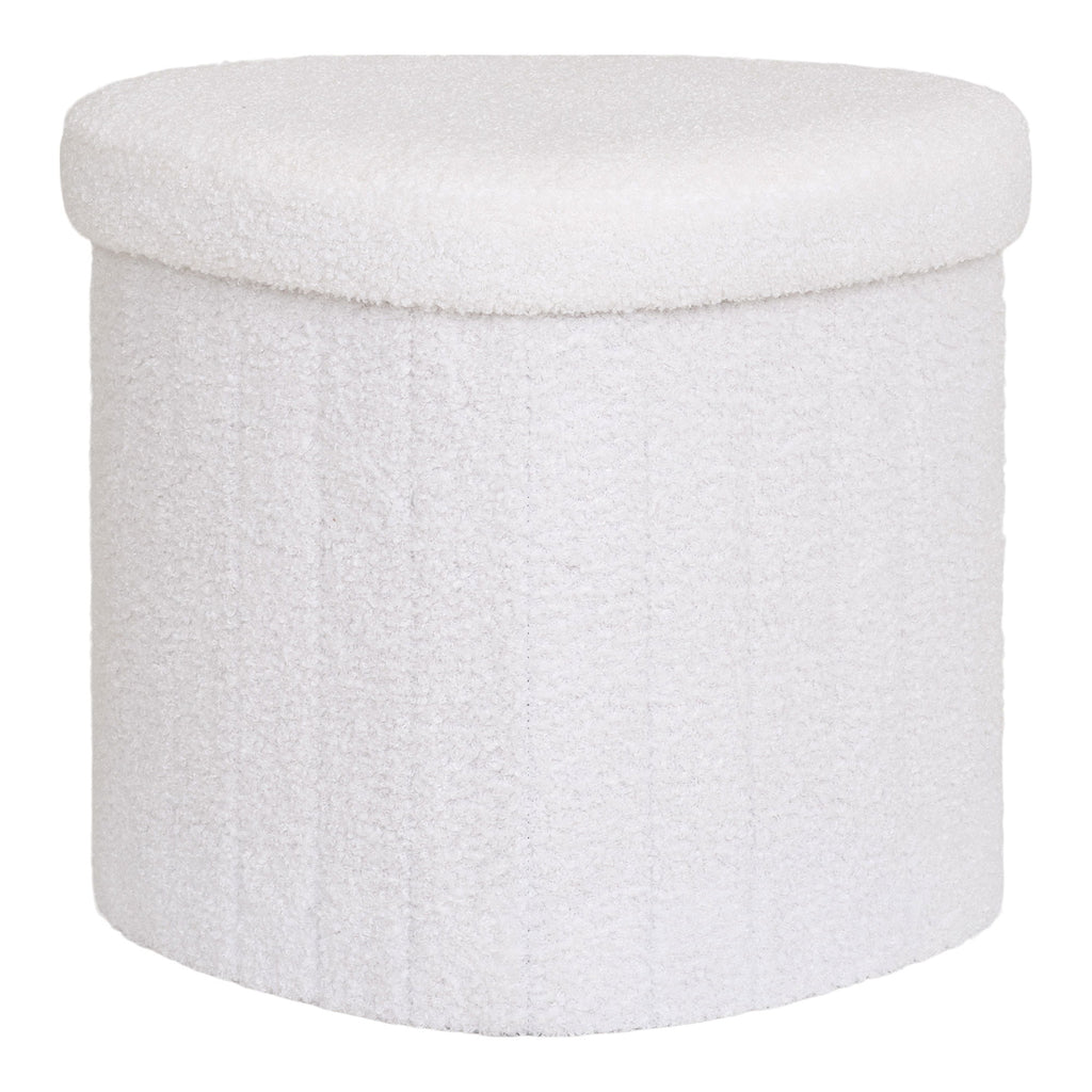 House Nordic Medford Pouf – Teddy, Weiß