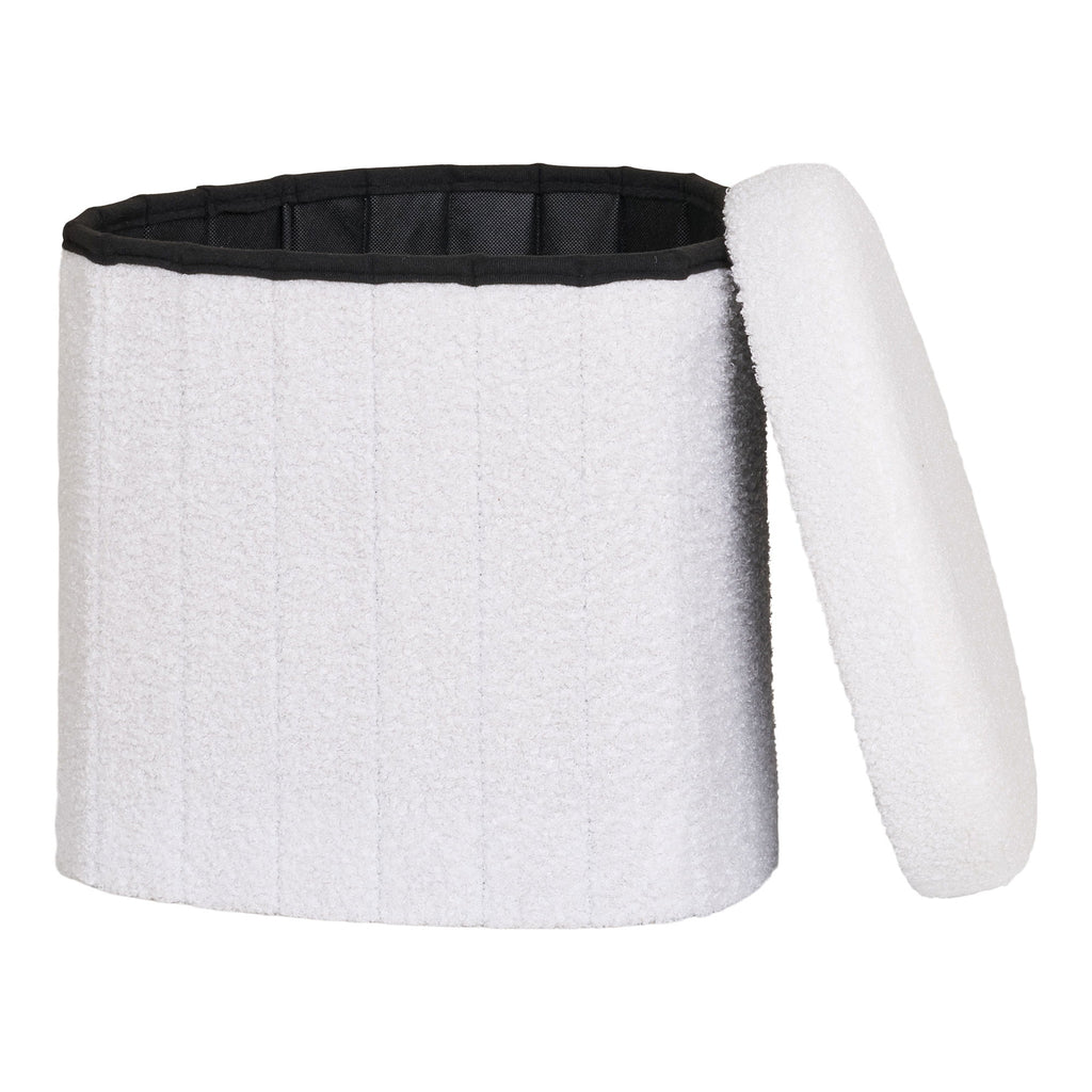 House Nordic Medford Pouf – Teddy, Weiß