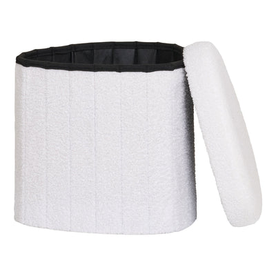 House Nordic Medford Pouf – Teddy, Weiß