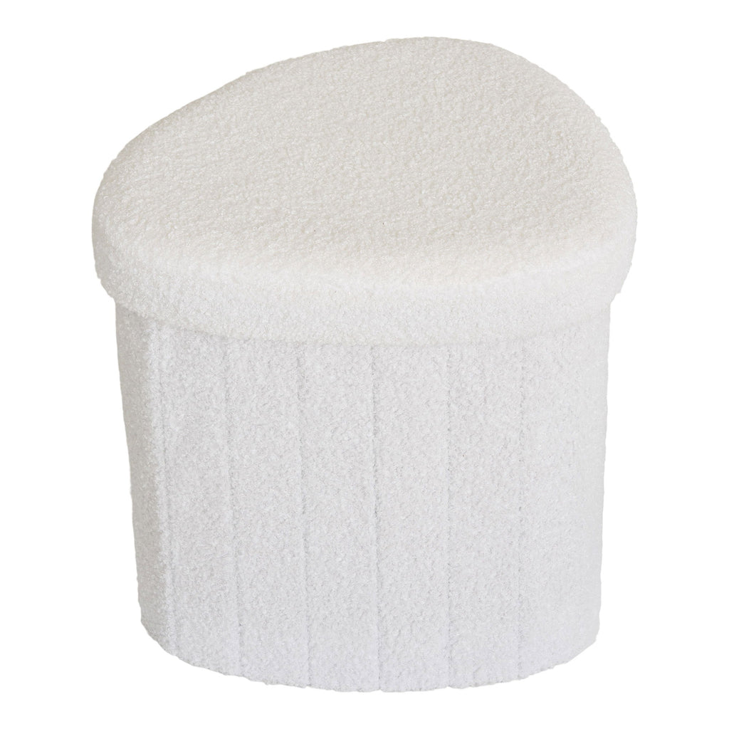 House Nordic Medford Pouf – Teddy, Weiß