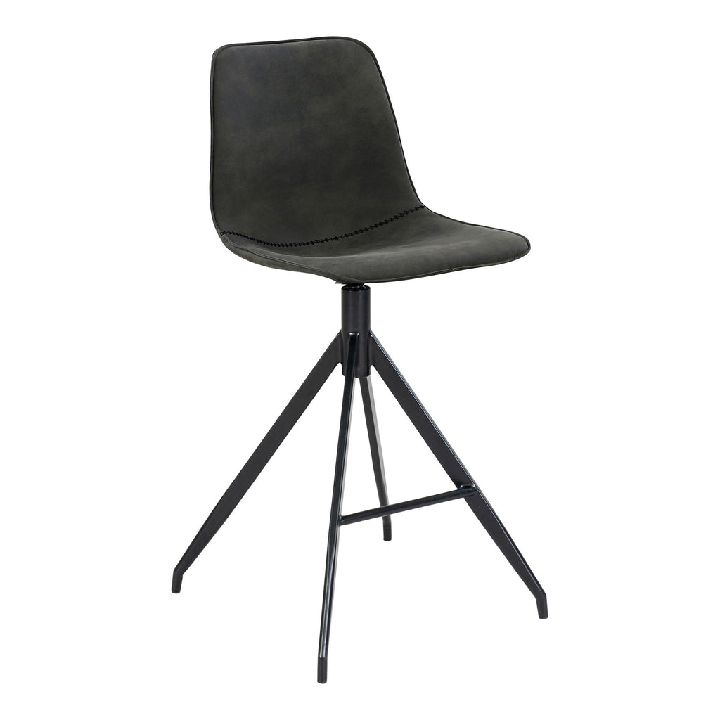 House Nordic Monaco Barhocker – Mikrofaser-grau mit schwarzen Beinen (2er Set)