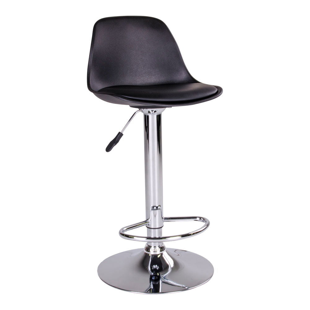House Nordic Trondheim Barhocker - Schwarz mit Chrombeinen (2er Set)