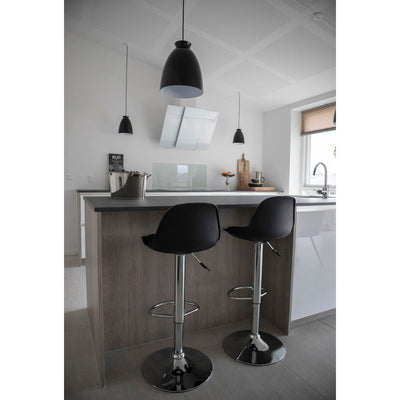 House Nordic Trondheim Barhocker - Schwarz mit Chrombeinen (2er Set)
