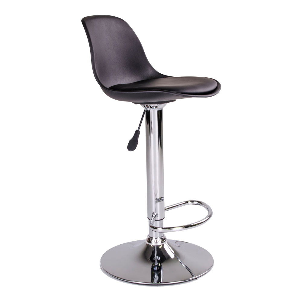 House Nordic Trondheim Barhocker - Schwarz mit Chrombeinen (2er Set)