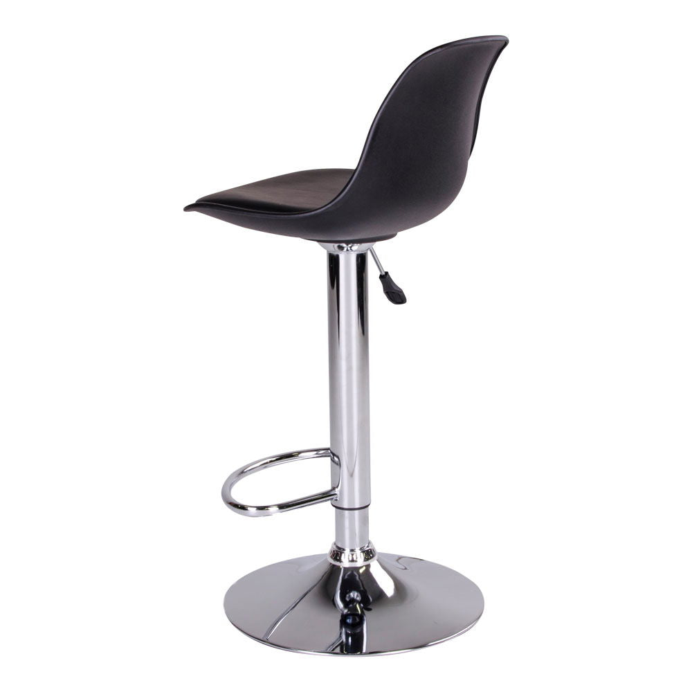 House Nordic Trondheim Barhocker - Schwarz mit Chrombeinen (2er Set)